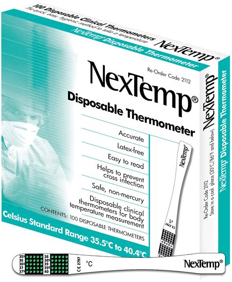 Buy NexTemp Basic 100 Pack - Celsius - Single-Use Thermometer ...