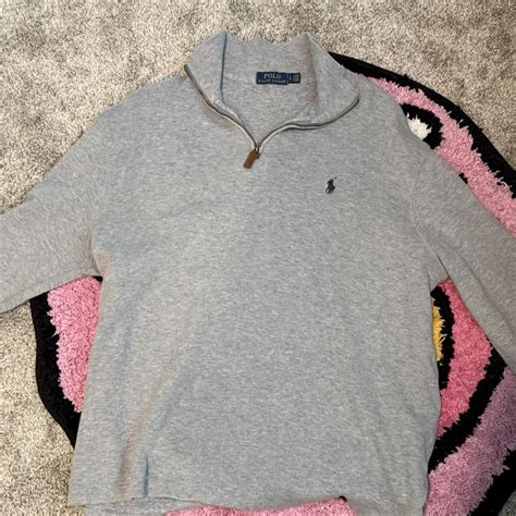 Men’s Grey Polo Ralph Lauren quarter zip sweatshirt | Depop