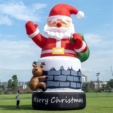 Amazon.com: 33FT Giant Inflatable Santa Outdoor Christmas Decoration ...
