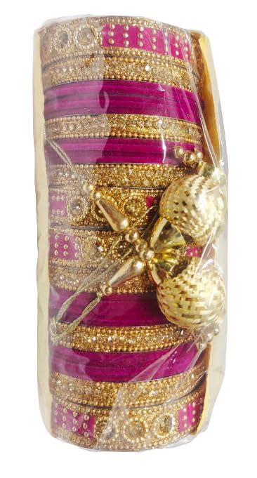Buy Metal Gold-plated Chudas Dulhan Churi Purple (22) at Amazon.in