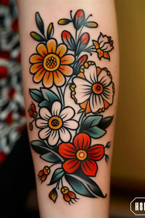 April Birth Flower Tattoo Ideas | Birth flower tattoos, Traditional ...