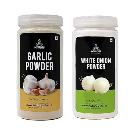 Naturevibe Botanicals Organic Onion-Garlic Powder Combo, 2 X 200 g ...