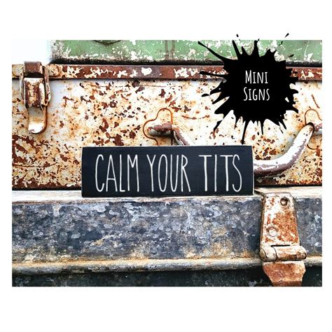 Calm Your Tits Sign for Desk Signs Funny Signs Sarcastic Signs Wood ...