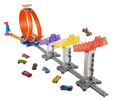 Buy Hot Wheels Plastic Speed Way Track Set, 2 Launchers, 2 Loops And 3 ...