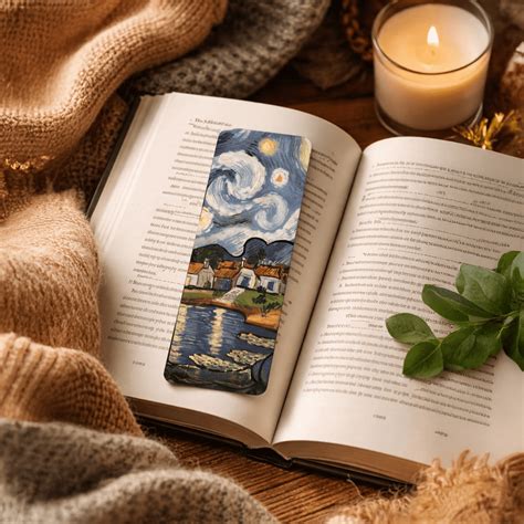 Stary Night Digitised Painting Paperback Bookmark – OneOclock.in