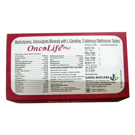 ONCOLIFE PLUS TABLETS 10'S Price, Uses, Side Effects, Composition ...