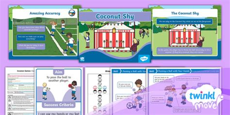 👉 Twinkl Move PE - Y1 Invasion Games Lesson 5 - Coconut Shy