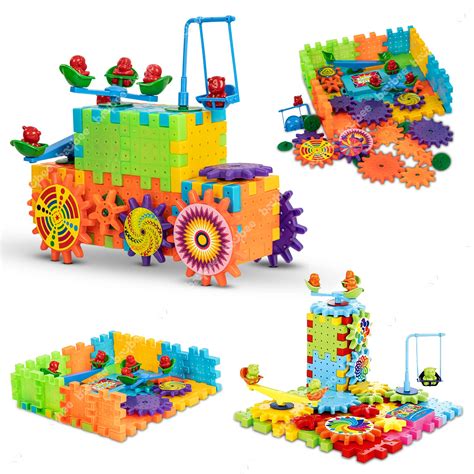 BAYBEE 81 Pcs Battery Operated Gear Building Blocks For Kids, Gears ...