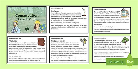 Conservation Scenario Question Cards