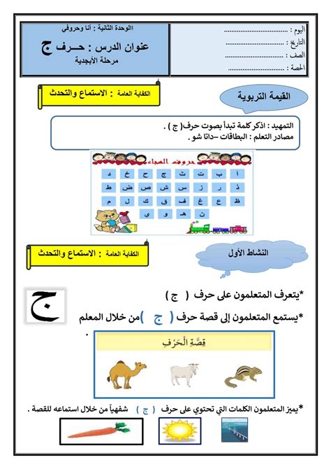 أوراق عمل الحروف الهجائية لتعليم الأطفال