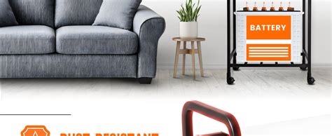 Homly Uni Base Inverter Battery UPS Trolley Stand with 360° Rotating ...