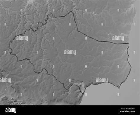 Dobrich, province of Bulgaria. Grayscale elevation map with lakes and rivers Stock Photo - Alamy