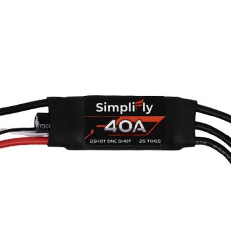 SimpliFly 40A (2S–6S) ESC for BLDC Motors with D-Shot OneShot125 ...