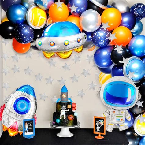 Outer Space Balloon Garland Kit 109pcs Outer Space Party Decorations ...