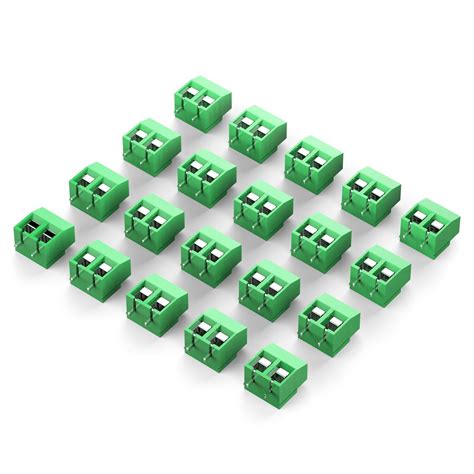 DIYhz green 20PCS 2P 2 Pin Screw Terminal Block Connector 5mm Pitch for ...
