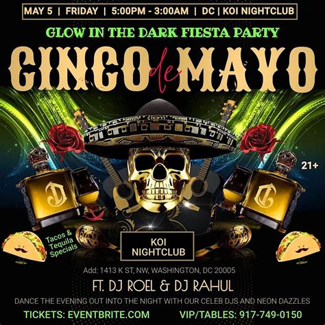 CINCO DE MAYO- NEON PARTY @KOI NIGHTCLUB D.C., 1413 K St NW, Washington ...