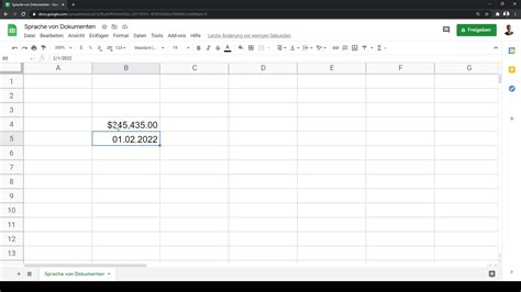 Google Sheets: Adjust language and region settings