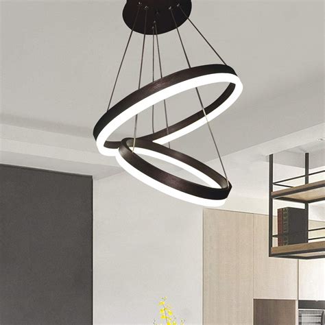 Buy Ganeed Modern LED Pendant Light Fixture, 2 Rings Acrylic LED ...