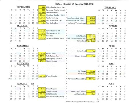 Spencer School District Calendars - Spencer, WI