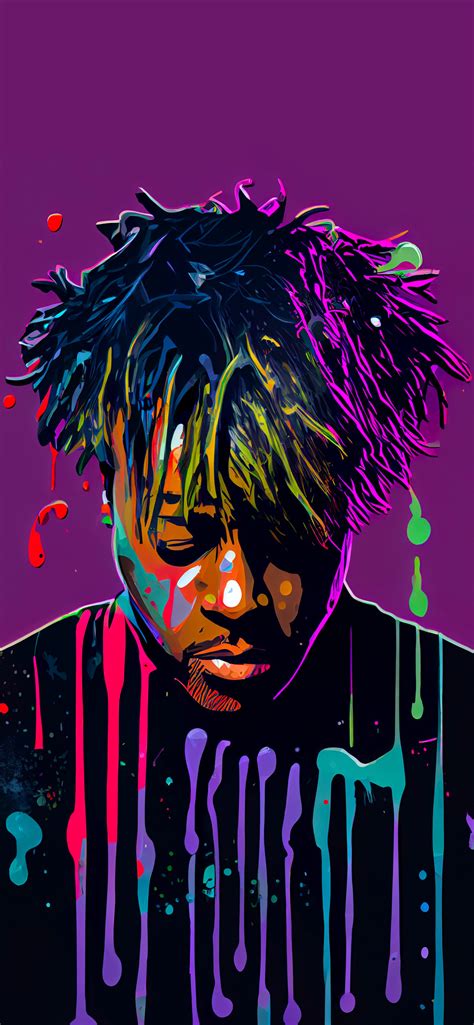 Juice WRLD Art Purple Wallpaper - Juice WRLD Wallpaper iPhone