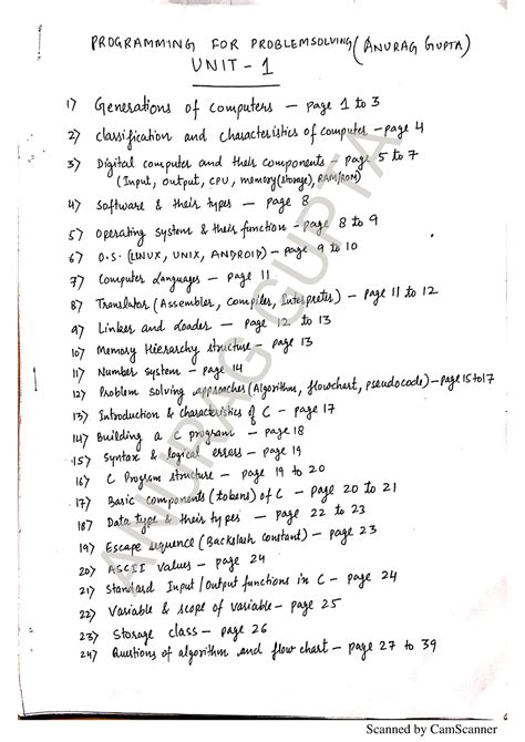 PPS Notes Unit 1 1st year - data structure - Studocu