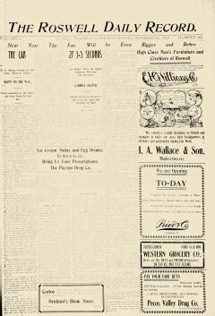 Roswell Daily Record Archives, Sep 26, 1903, p. 1