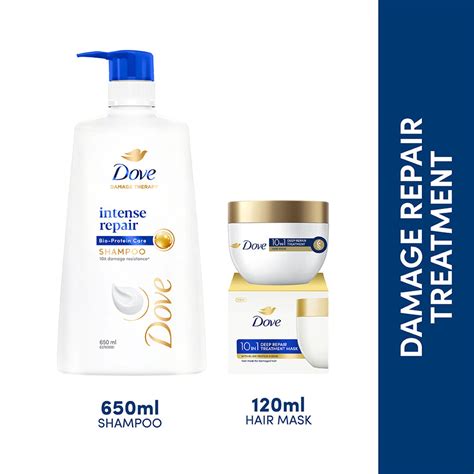 Dove Intense Repair Shampoo 650ml & Dove 10 in 1 Deep Repair Treatment