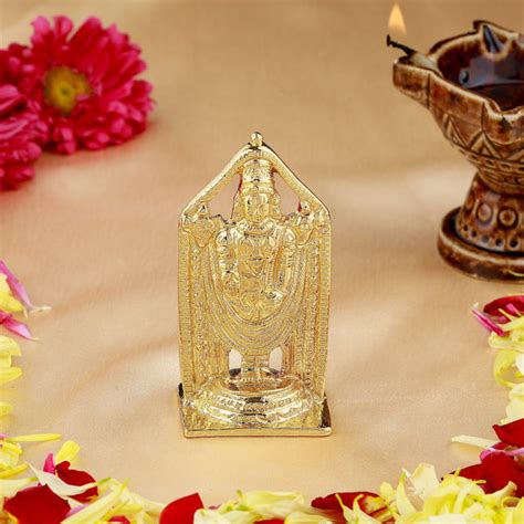 Buy Estele Gold Plated Lord Tirupati Balaji Idol Showpiece for Pooja ...