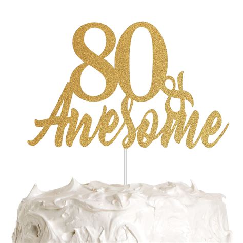 Buy 80 Awesome Cake Topper, 80th Birthday Cake Topper, 80th Anniversary ...