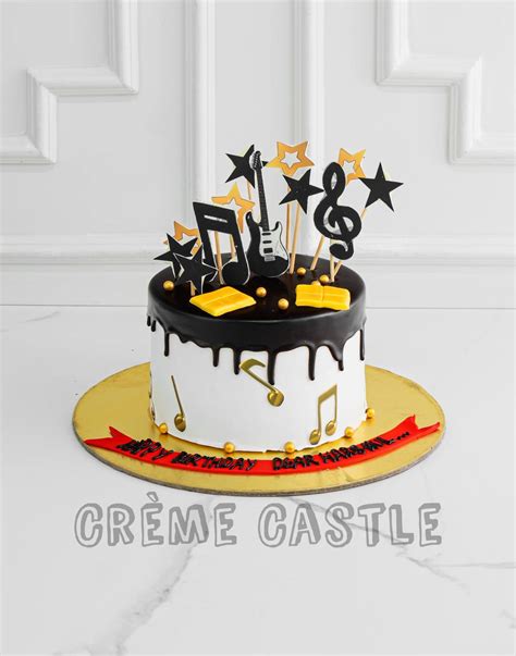 Music Notes Drip Cake – Creme Castle