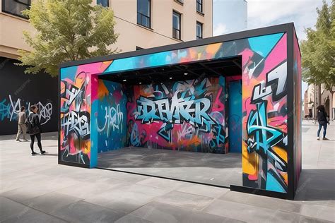 Premium Photo | Virtual reality graffiti experience in an urban plaza ...