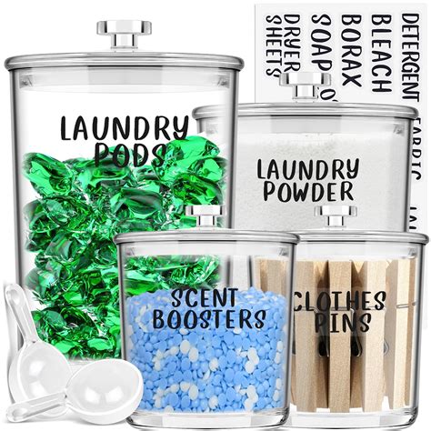 Amazon.com: TIDIdea 4 Pack Laundry Room Organization Jars - Laundry ...