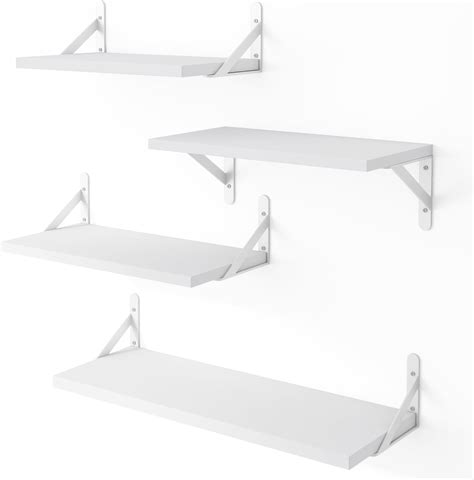 Amazon.com: White Floating Shelves Set of 3,Wall Mounted Modern Wood ...