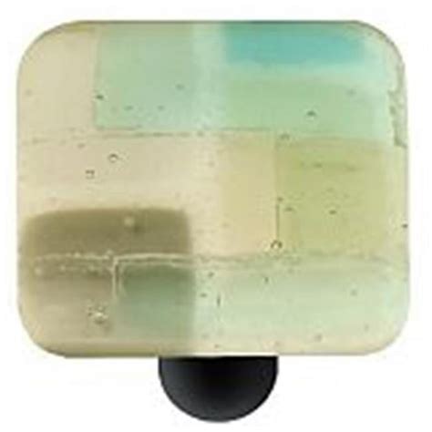 Hot Knobs Artist Mosaic Winter Square Glass Cabinet Knob - Black Post ...