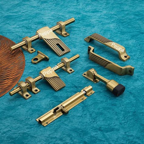 Peppa™ Door Kit Antique Brass Finish Standard Size Door Fitting ...