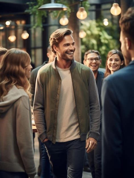 Group of People Standing and Talking Laughing 的图像结果