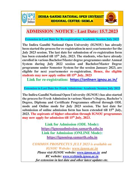 IGNOU-RC-Shimla- Announcements - Latest - Admission-Notice-_Fresh-_-Re ...