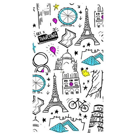 3D Embossed Skin Wrap for Apple iPhone - Traveling Symbol White ...