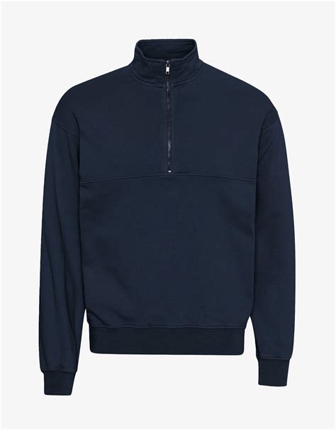 Organic Quarter Zip - Navy Blue - Colorful Standard