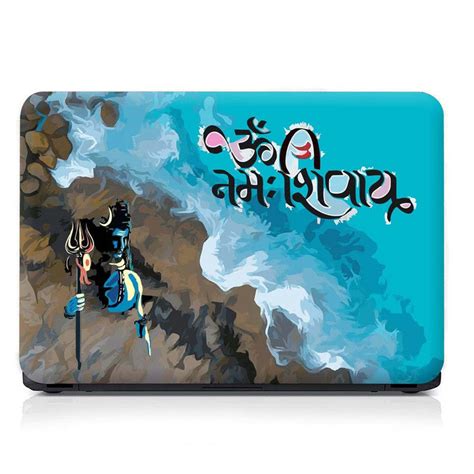 Full Panel Laptop Skin - Om Namah Shivay Blue Sea – SkinsLegend