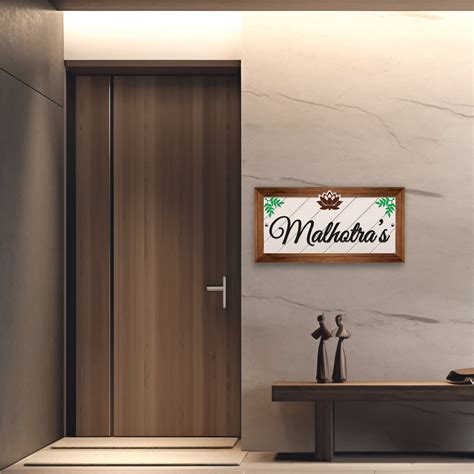 Lotus Aura Framed Nameplate – Nameplate Studio