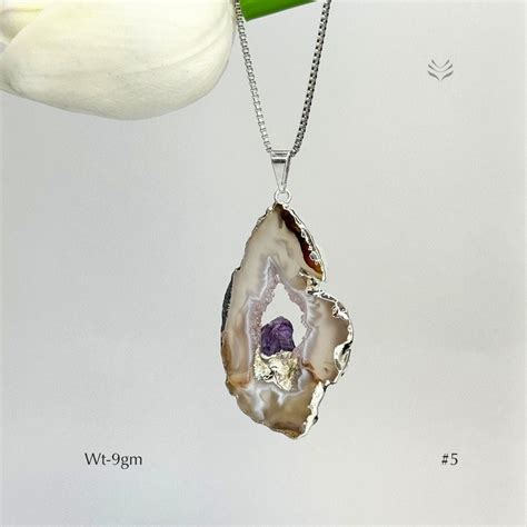 Geode With Pinned Amethyst Pendant - Vani Kabir Studio