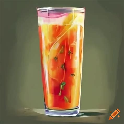 Refreshing glass of juice on Craiyon