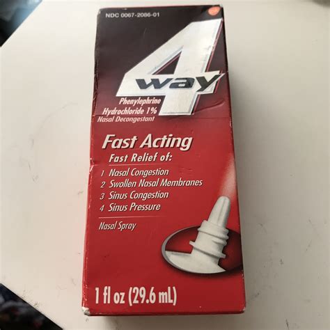 NIB 4 Way Fast Acting Nasal Spray Decongestant Sinus Allergy Relief 1 ...