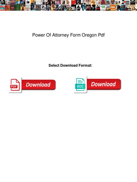 Fillable Online Power Of Attorney Form Oregon Pdf. Power Of Attorney ...