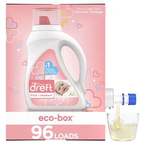 Dreft Stage 1: Newborn, Liquid Laundry Baby Detergent Eco-Box, HE ...