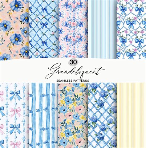 30 Seamless Baby Boy Background Pattern Pack, Grandmillennial Seamless ...