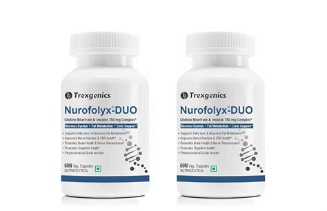 Trexgenics Nurofolyx-Duo Choline-Inositol Complex 750 Mg Nervous System ...