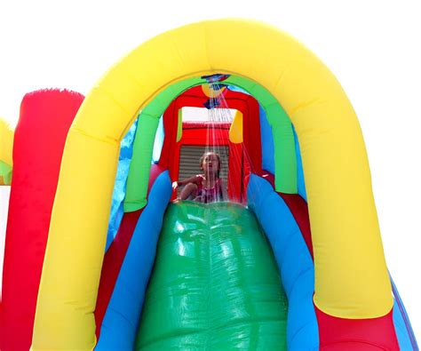 WELLFUNTIME Inflatable Water Park and Bouncy House with 3 Sprinkler ...