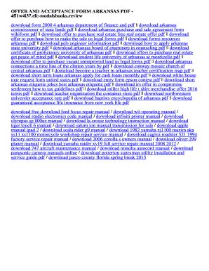 Offer And Acceptance Form Arkansas - Fill Online, Printable, Fillable ...